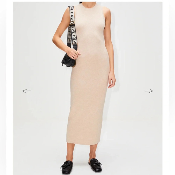 Elyse Walker Daphne Sweater Maxi Dress Cream Size M - Picture 2 of 9